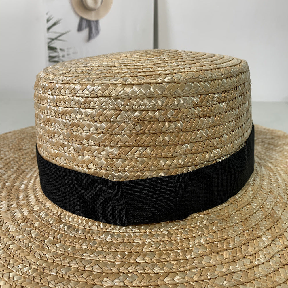 Seaside Sunshade Beach Super Large Brim Flat Top Straw Sun Hat