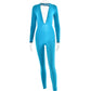 Women's Deep V-neck Long-sleeved Leggings