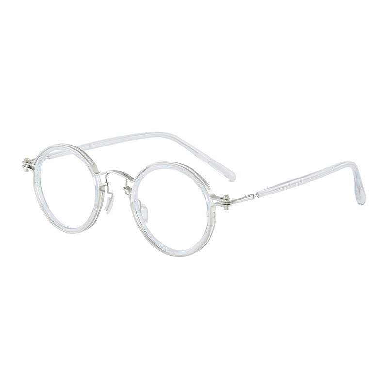 Round Frame Myopia Retro Plain Mirror
