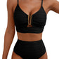 Bikini V-neck Hollow Swimsuit High Waist Women