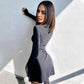 Minimalist Solid Color Back Lace-up Waist-controlled Dress